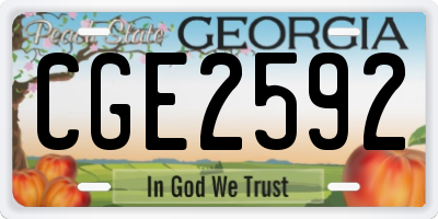 GA license plate CGE2592