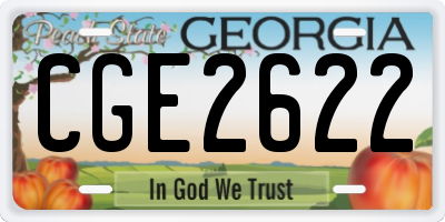 GA license plate CGE2622