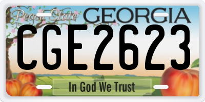 GA license plate CGE2623