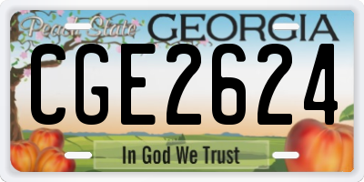 GA license plate CGE2624
