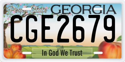 GA license plate CGE2679