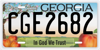GA license plate CGE2682