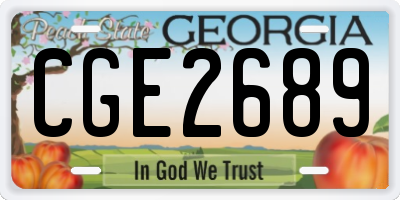 GA license plate CGE2689