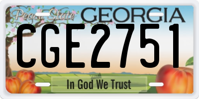 GA license plate CGE2751