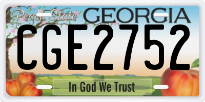 GA license plate CGE2752