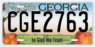 GA license plate CGE2763