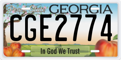GA license plate CGE2774
