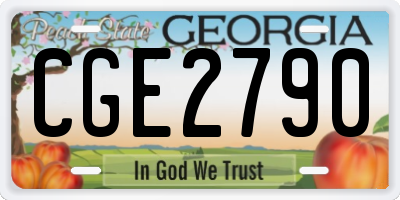 GA license plate CGE2790