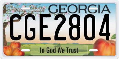 GA license plate CGE2804