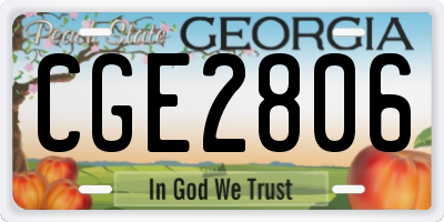 GA license plate CGE2806