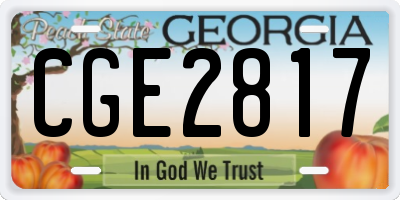 GA license plate CGE2817