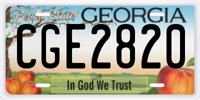 GA license plate CGE2820