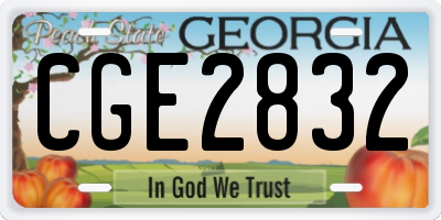 GA license plate CGE2832