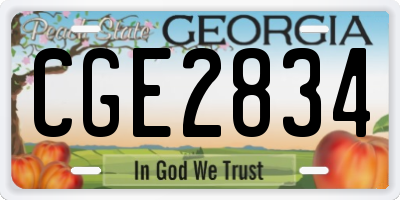 GA license plate CGE2834