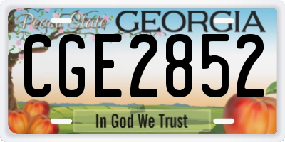 GA license plate CGE2852