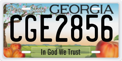 GA license plate CGE2856