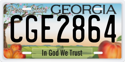 GA license plate CGE2864
