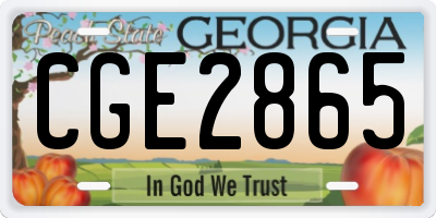 GA license plate CGE2865