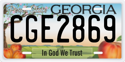 GA license plate CGE2869