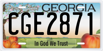 GA license plate CGE2871