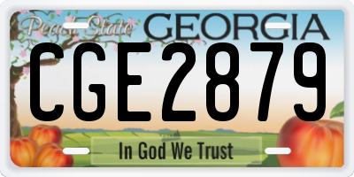GA license plate CGE2879