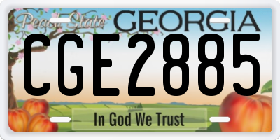 GA license plate CGE2885