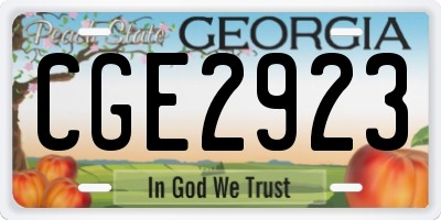GA license plate CGE2923