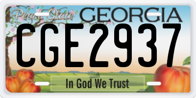 GA license plate CGE2937