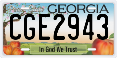 GA license plate CGE2943