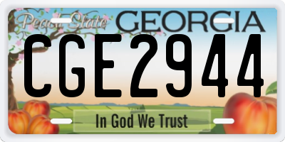 GA license plate CGE2944