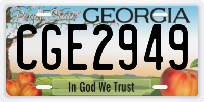 GA license plate CGE2949