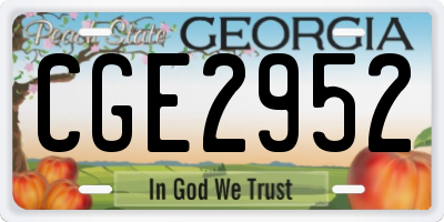 GA license plate CGE2952
