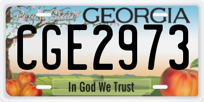 GA license plate CGE2973