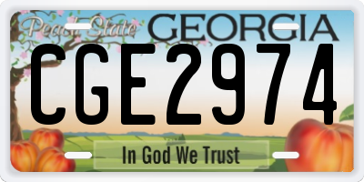 GA license plate CGE2974