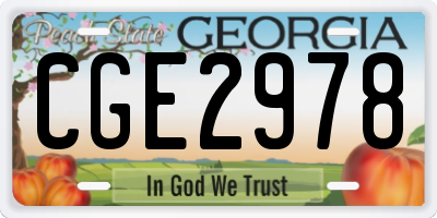 GA license plate CGE2978