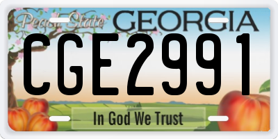 GA license plate CGE2991