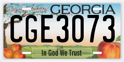 GA license plate CGE3073