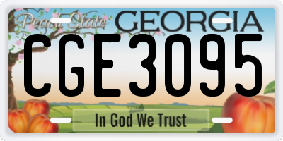GA license plate CGE3095