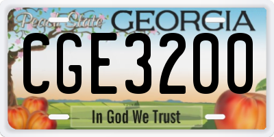 GA license plate CGE3200