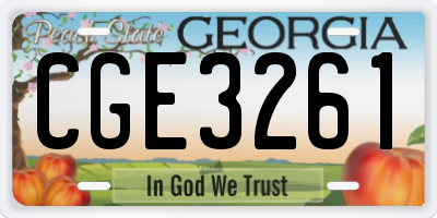GA license plate CGE3261