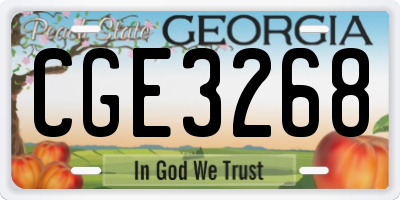 GA license plate CGE3268