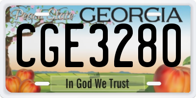 GA license plate CGE3280