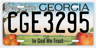 GA license plate CGE3295