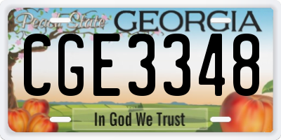 GA license plate CGE3348