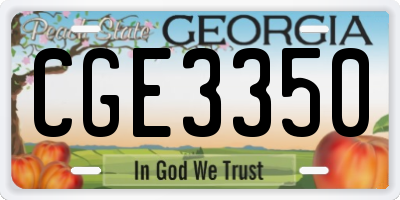 GA license plate CGE3350