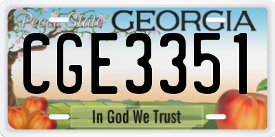GA license plate CGE3351