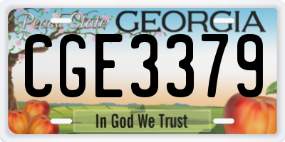 GA license plate CGE3379