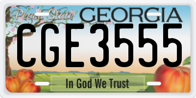 GA license plate CGE3555