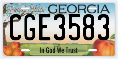 GA license plate CGE3583