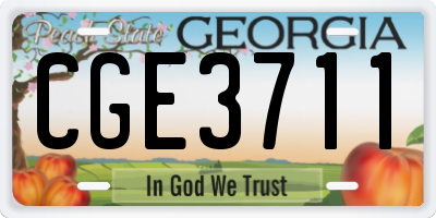 GA license plate CGE3711